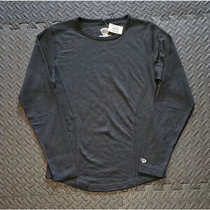 Women's Duofold Black Long Sleeve Crew Neck Shirt Size M